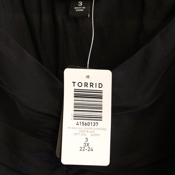 NWT Torrid Mini Wash Challis Skater Dress Deep Black size 3X - Picture 9 of 10